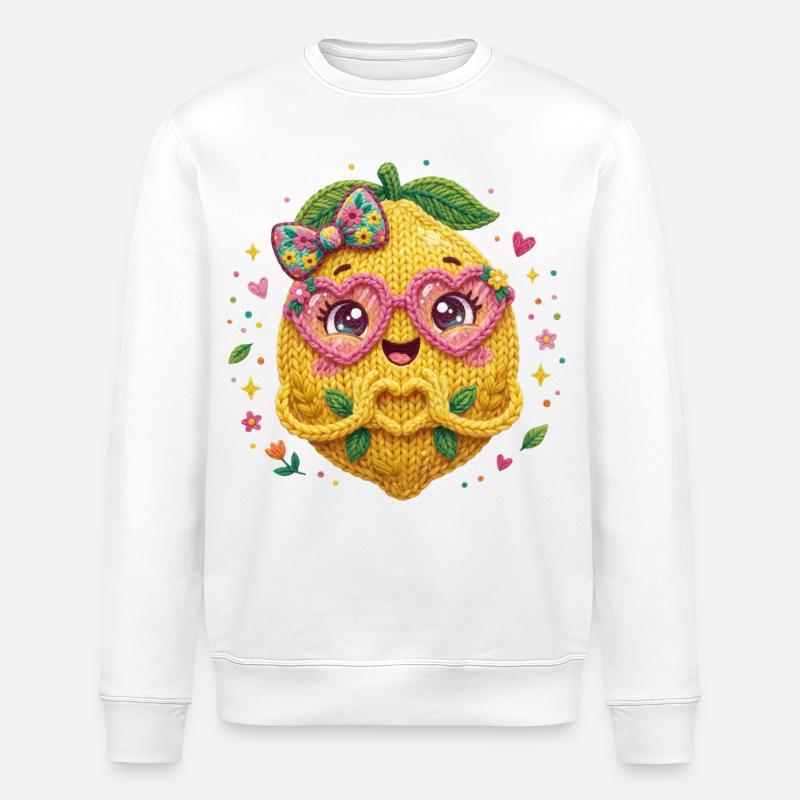 Zitrone Herzhände - Stanley/Stella Unisex Bio-Sweatshirt ROLLER - Weiß