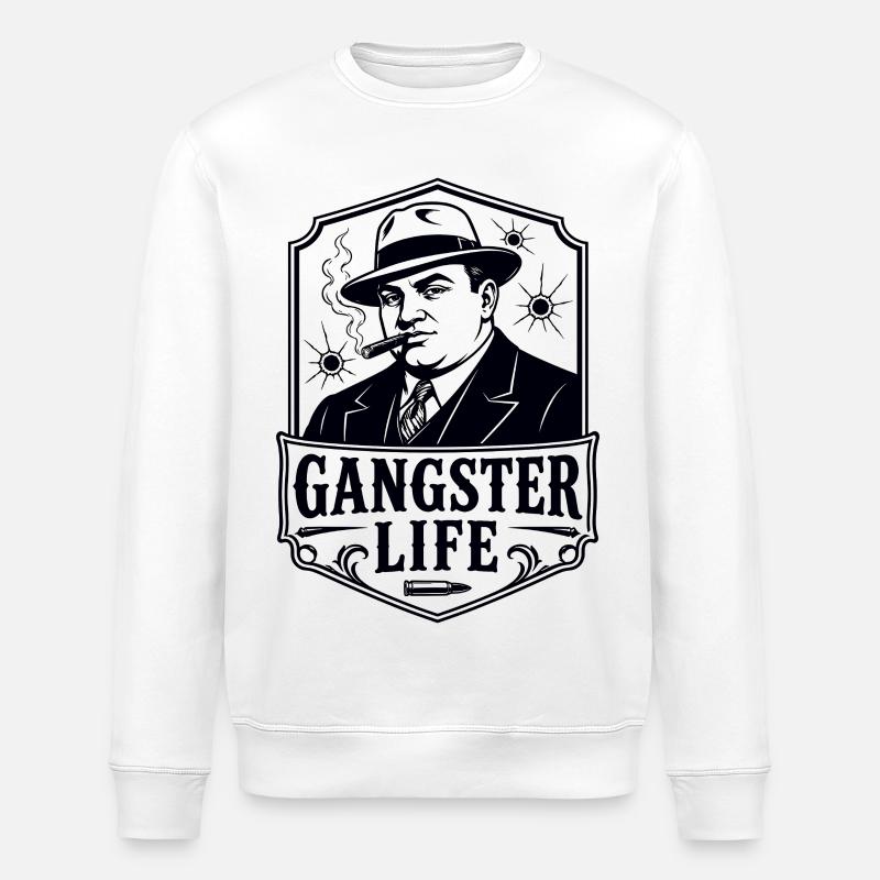 Vie de gangster Mafia Al Capone - Sweat bio ROLLER Stanley/Stella Unisexe - blanc