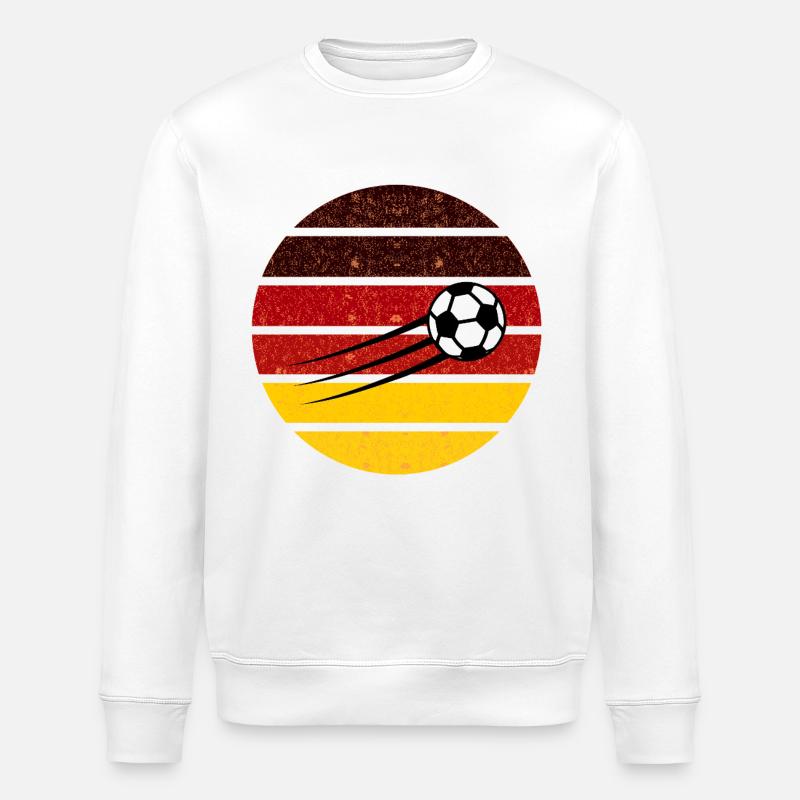 Fußballkreis Deutschland Retro Farbverlauf - Stanley/Stella Unisex Bio-Sweatshirt ROLLER - Weiß