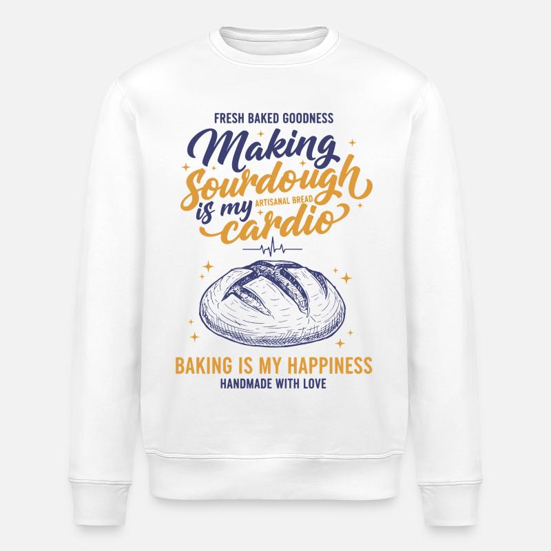 Sourdough Bread Baking Making Sourdough - Stanley/Stella ROLLER Unisex Organic Sweatshirt - white
