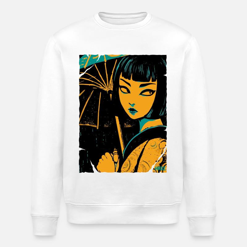 Geishas en lumière néon - Sweat bio ROLLER Stanley/Stella Unisexe - blanc