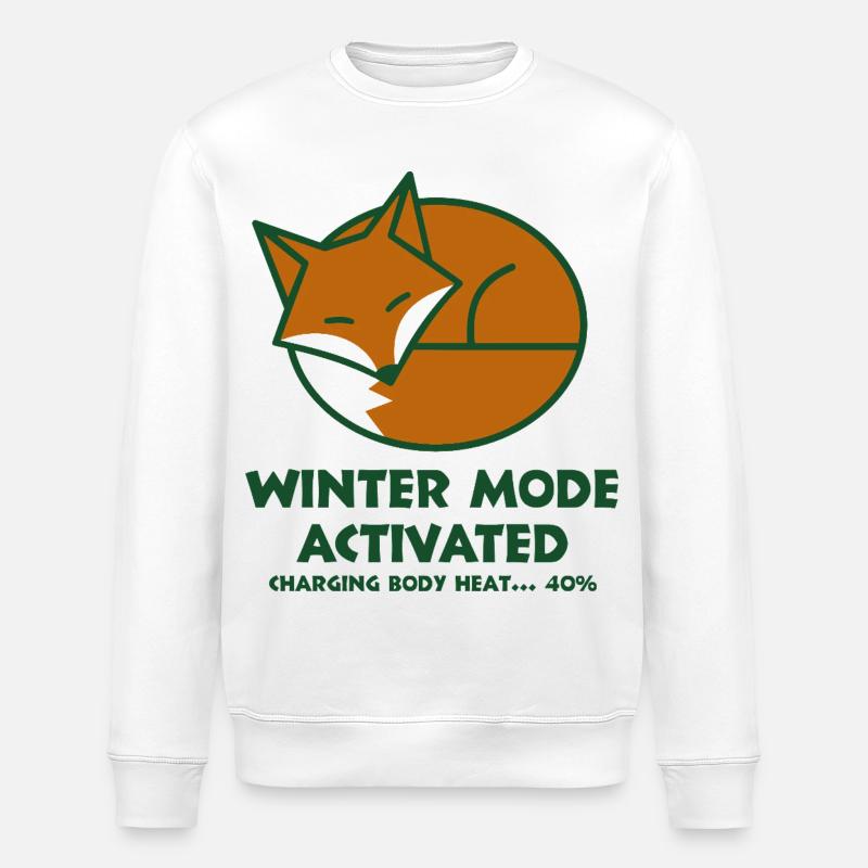 Winter Fox Activated - Stanley/Stella ROLLER Unisex Organic Sweatshirt - white