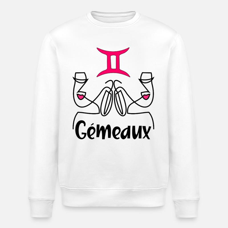 Gémeaux français - Sweat bio ROLLER Stanley/Stella Unisexe - blanc