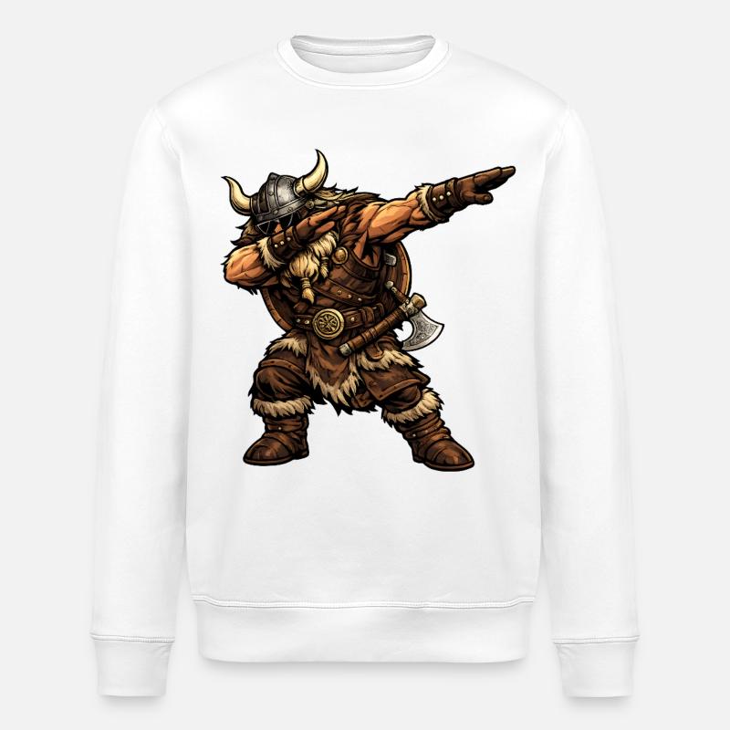 Dabbing Vikings - Stanley/Stella ROLLER Unisex Organic Sweatshirt - white