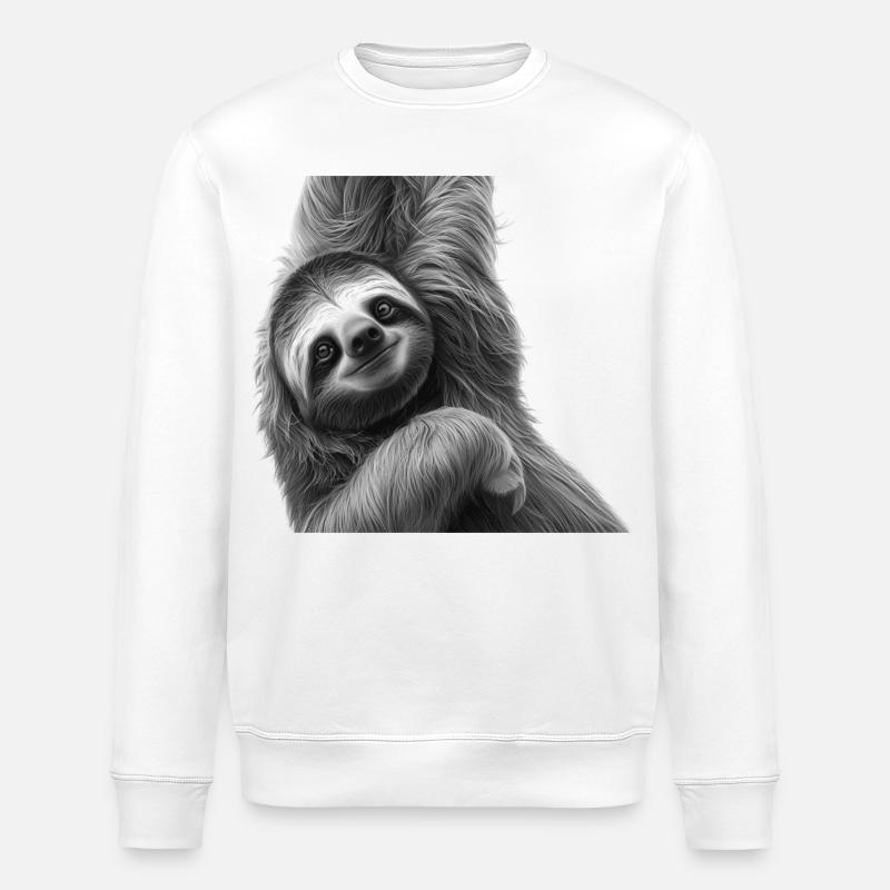 Heureuse Gris Paresseuse - Sweat bio ROLLER Stanley/Stella Unisexe - blanc