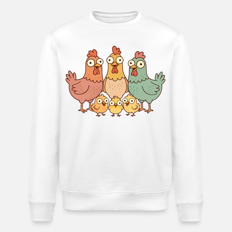 Hühnerfamilie - Stanley/Stella Unisex Bio-Sweatshirt ROLLER - Weiß