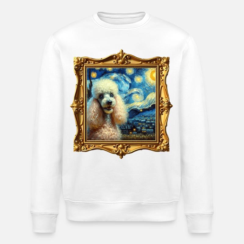 Nuit étoilée de caniche - Sweat bio ROLLER Stanley/Stella Unisexe - blanc