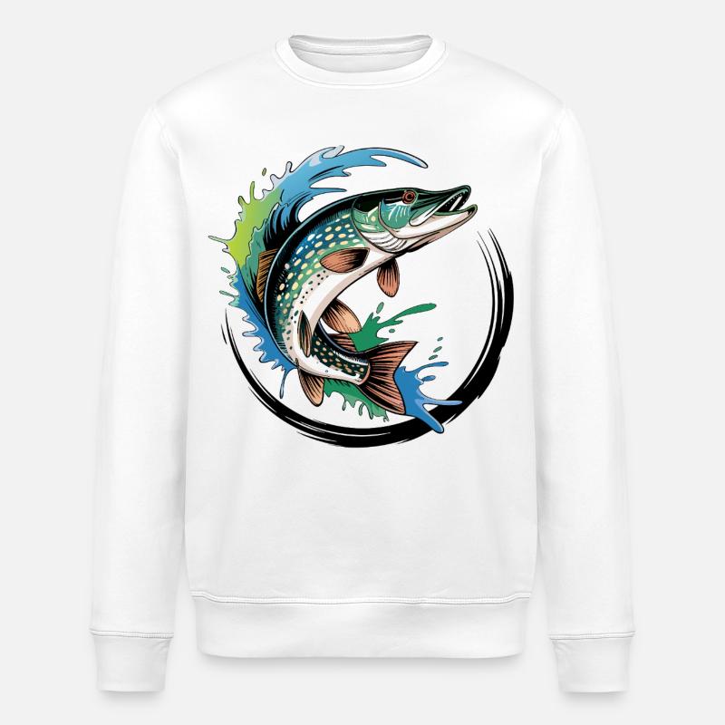 Hecht angeln - Stanley/Stella Unisex Bio-Sweatshirt ROLLER - Weiß