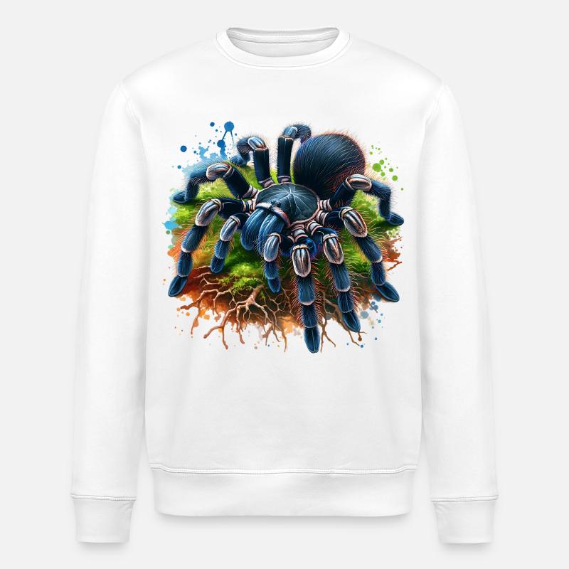 Black Tarantula Gift - Stanley/Stella ROLLER Unisex Organic Sweatshirt - white