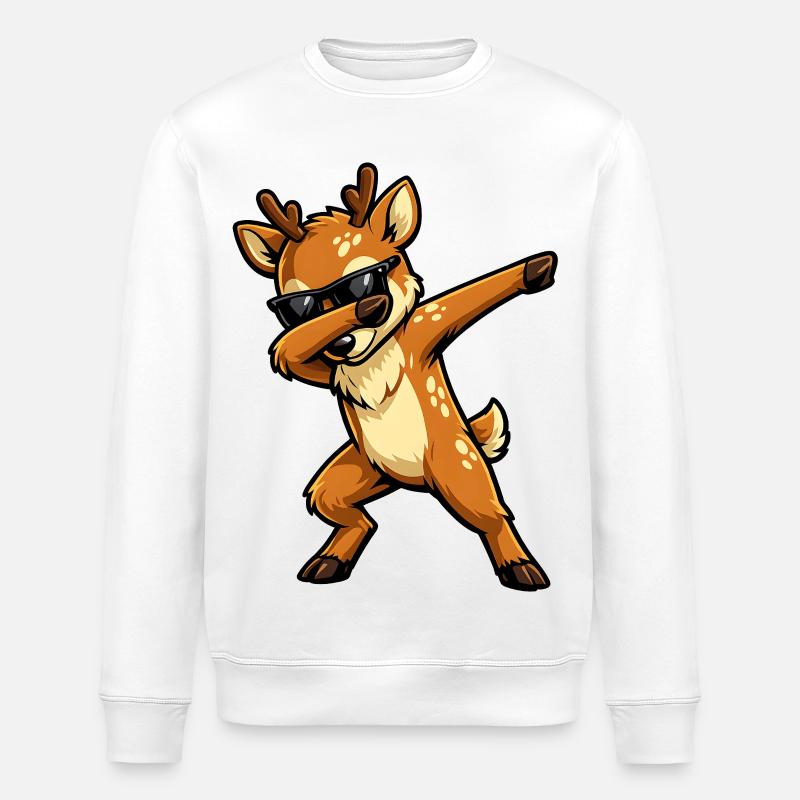 Tamponnage des cerfs - Sweat bio ROLLER Stanley/Stella Unisexe - blanc