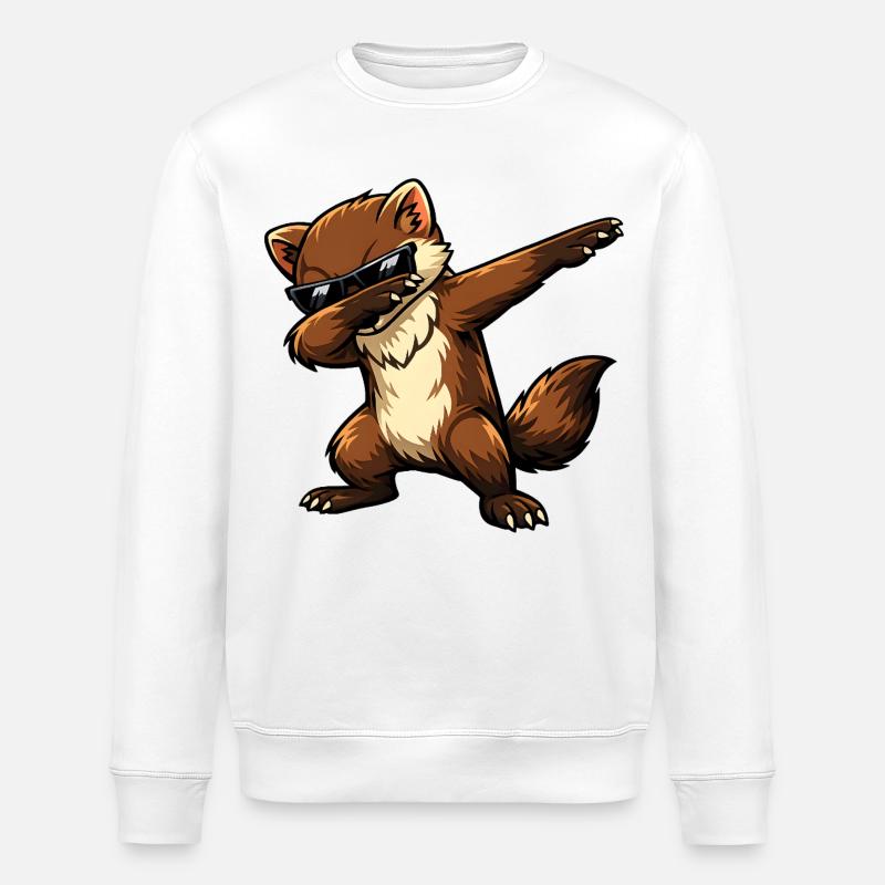 Dabbing Marten - Stanley/Stella ROLLER Unisex Organic Sweatshirt - white