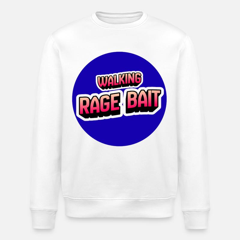 Walking Rage Bait - Stanley/Stella ROLLER Unisex Organic Sweatshirt - white