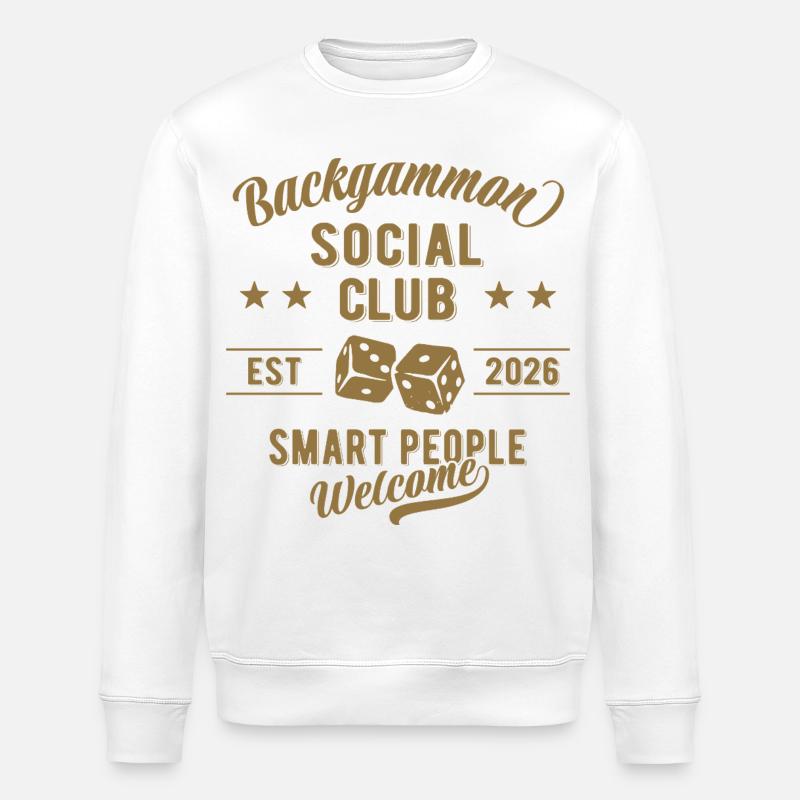Backgammon Social Club | Brettspiel - Stanley/Stella Unisex Bio-Sweatshirt ROLLER - Weiß