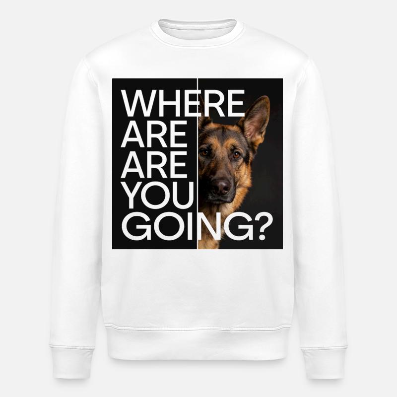 German Shepherd Statement Motif - Stanley/Stella ROLLER Unisex Organic Sweatshirt - white