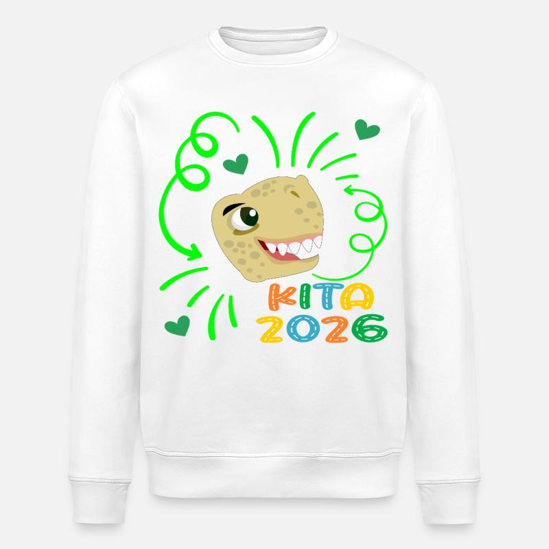 Dinosaurier Kita 2026 - Stanley/Stella Unisex Bio-Sweatshirt ROLLER - Weiß