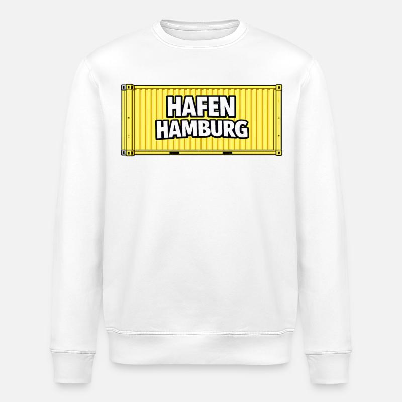 Hafen Hamburg Container gelb - Stanley/Stella Unisex Bio-Sweatshirt ROLLER - Weiß