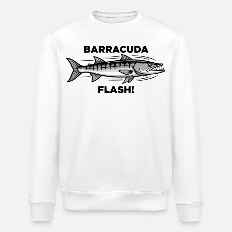Barracuda Flash Predator Sea Barracuda - Stanley/Stella Unisex Bio-Sweatshirt ROLLER - Weiß