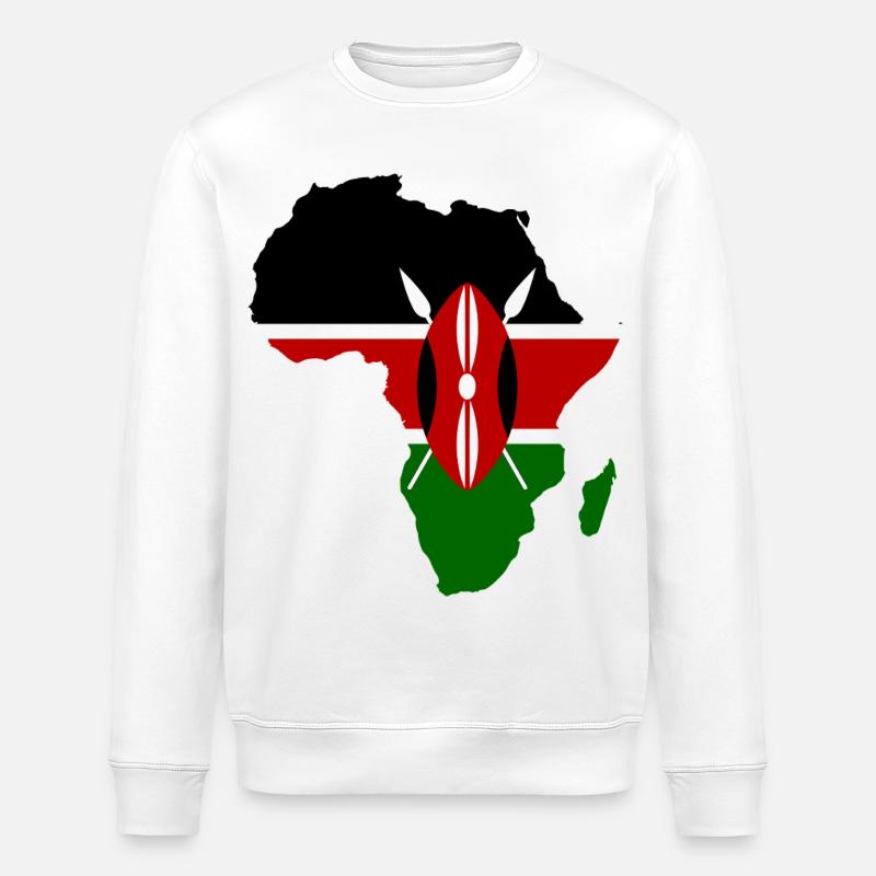 Kenia_Flagge_Afrika_used - Stanley/Stella Unisex Bio-Sweatshirt ROLLER - Weiß