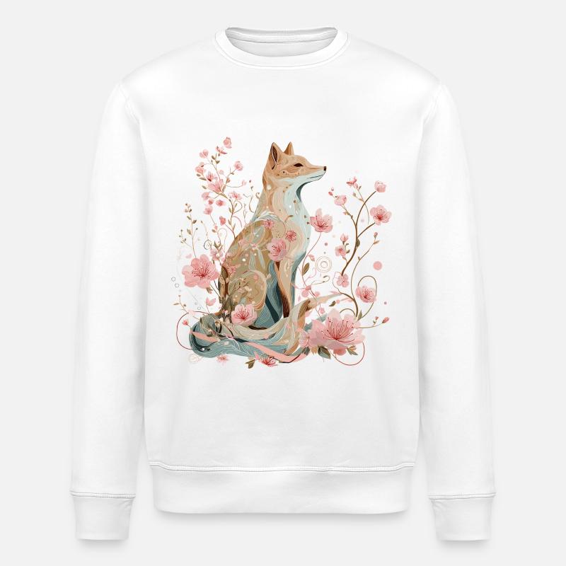 Blütenfuchs - Frühling in Harmonie - Stanley/Stella Unisex Bio-Sweatshirt ROLLER - Weiß