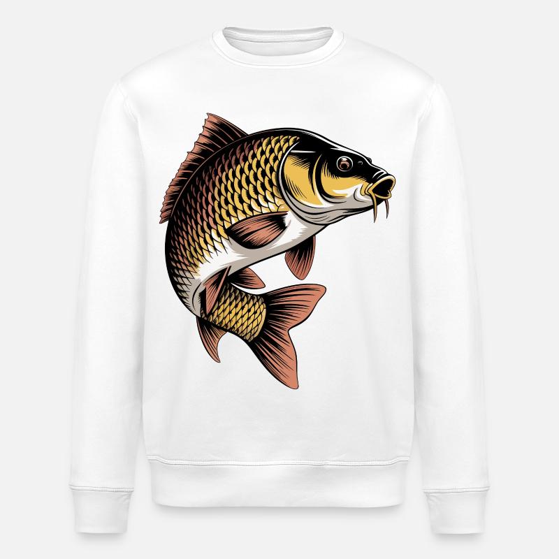 Springender Karpfen - Stanley/Stella Unisex Bio-Sweatshirt ROLLER - Weiß
