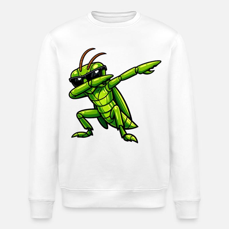 Dabbing Grasshopper - Stanley/Stella ROLLER Unisex Organic Sweatshirt - white