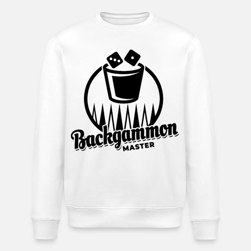 Backgammon Master | Brettspiel | Geschenk - Stanley/Stella Unisex Bio-Sweatshirt ROLLER - Weiß