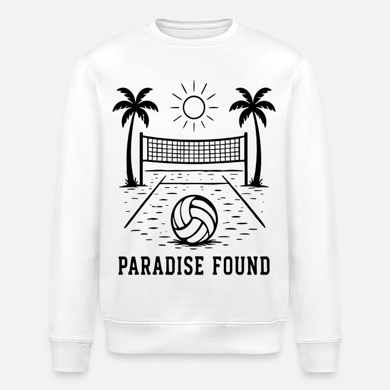 Paradise Found Beach Volleyball Sommer Paradies - Stanley/Stella Unisex Bio-Sweatshirt ROLLER - Weiß