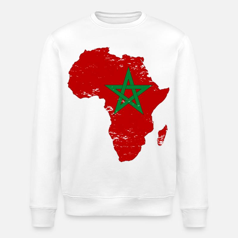 Marokk Flagge Afrika - Stanley/Stella Unisex Bio-Sweatshirt ROLLER - Weiß