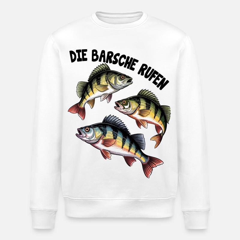 Barsch Angeln - Stanley/Stella Unisex Bio-Sweatshirt ROLLER - Weiß