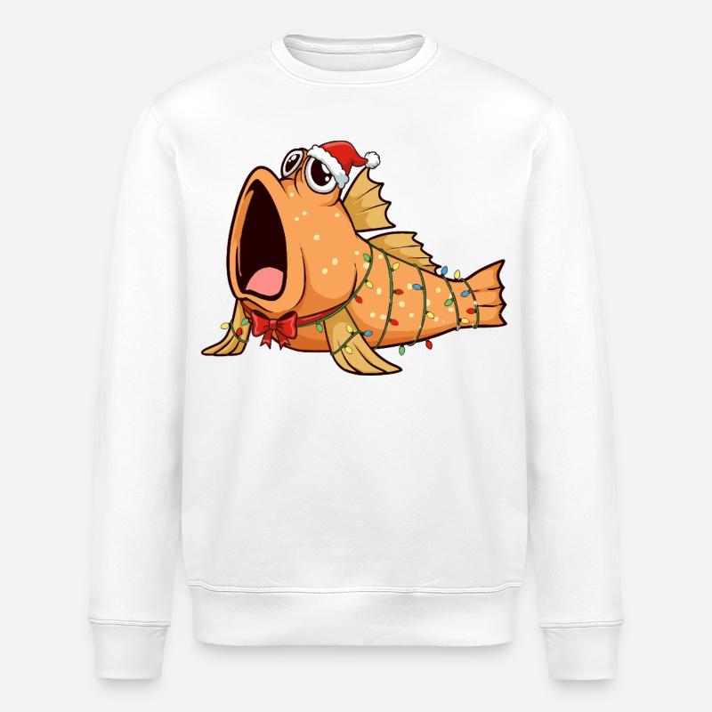 Funny Mudskipper - Christmas - Stanley/Stella ROLLER Unisex Organic Sweatshirt - white
