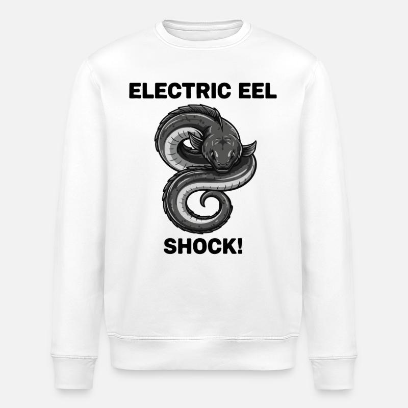 Anguille Électrique Shock Eel - Sweat bio ROLLER Stanley/Stella Unisexe - blanc