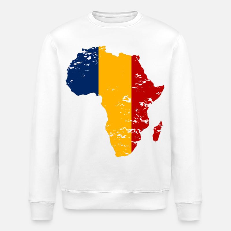 Tschad_Flagge_Afrika_used - Stanley/Stella ROLLER Unisex Organic Sweatshirt - white