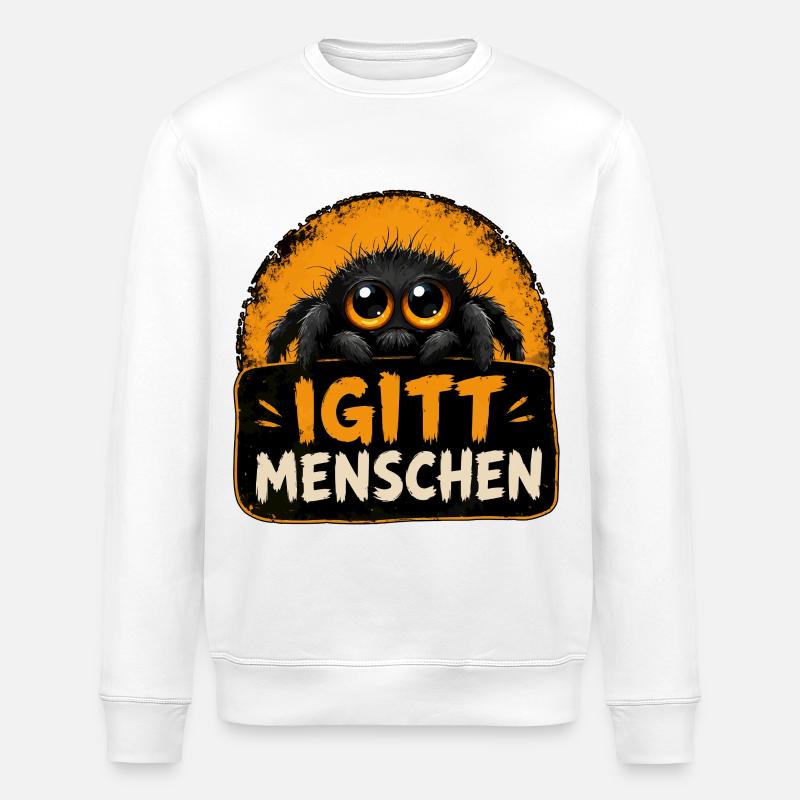Witzige Igitt ! Menschen Spinne - Stanley/Stella Unisex Bio-Sweatshirt ROLLER - Weiß
