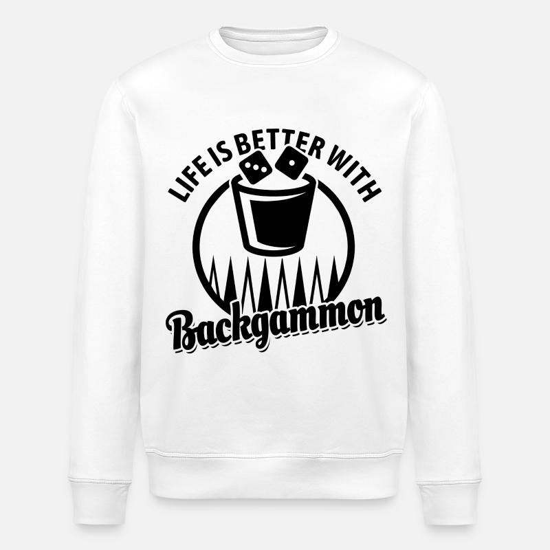 Backgammon | Jeu de société | Don - Sweat bio ROLLER Stanley/Stella Unisexe - blanc