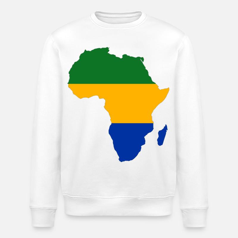 Gabon_Flagge_Afrika - Stanley/Stella Unisex Bio-Sweatshirt ROLLER - Weiß
