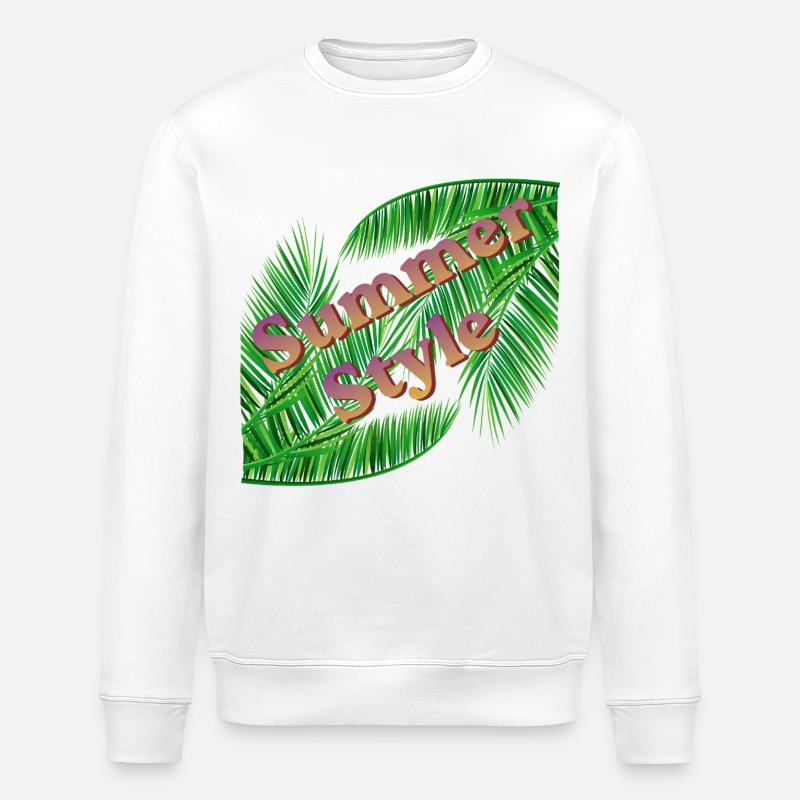 Style estival avec palmiers - Sweat bio ROLLER Stanley/Stella Unisexe - blanc