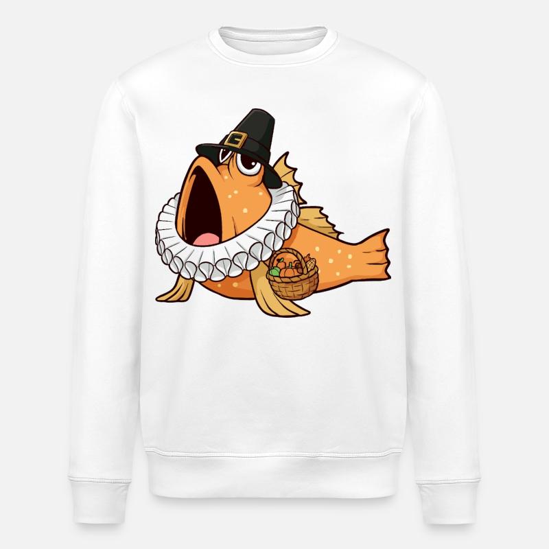 Kawaii Schlammspringer – Thanksgiving - Stanley/Stella Unisex Bio-Sweatshirt ROLLER - Weiß