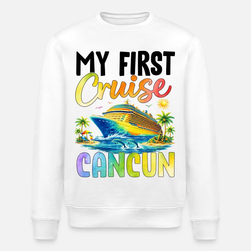 Ma première croisière à Cancún - Sweat bio ROLLER Stanley/Stella Unisexe - blanc