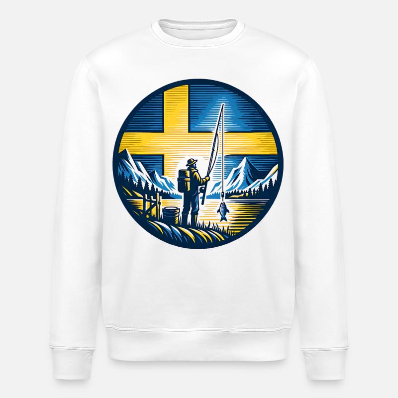 Sweden Anglers - Stanley/Stella ROLLER Unisex Organic Sweatshirt - white