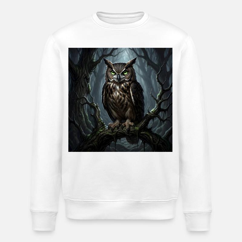 Uhu wächter des Waldes - Stanley/Stella Unisex Bio-Sweatshirt ROLLER - Weiß