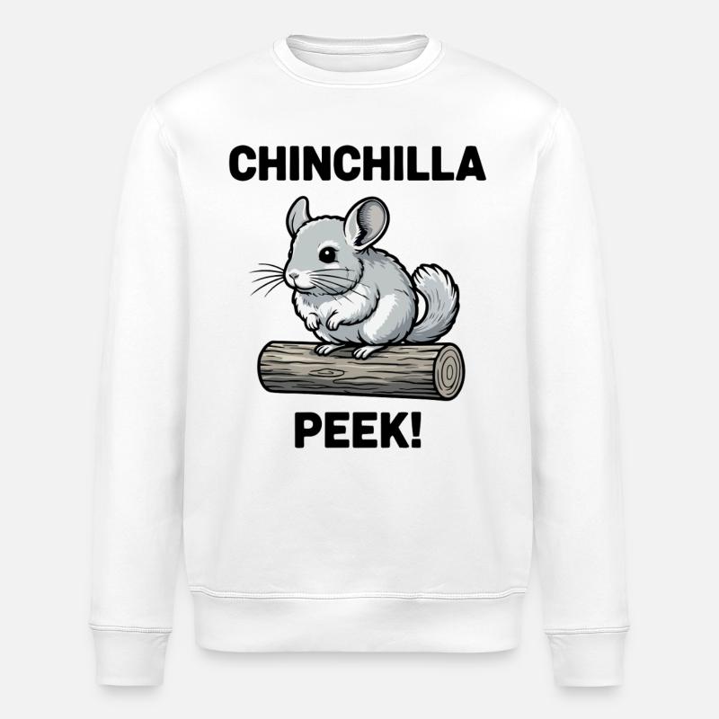 Chinchilla Peek Rongeur Fourrure Buche - Sweat bio ROLLER Stanley/Stella Unisexe - blanc
