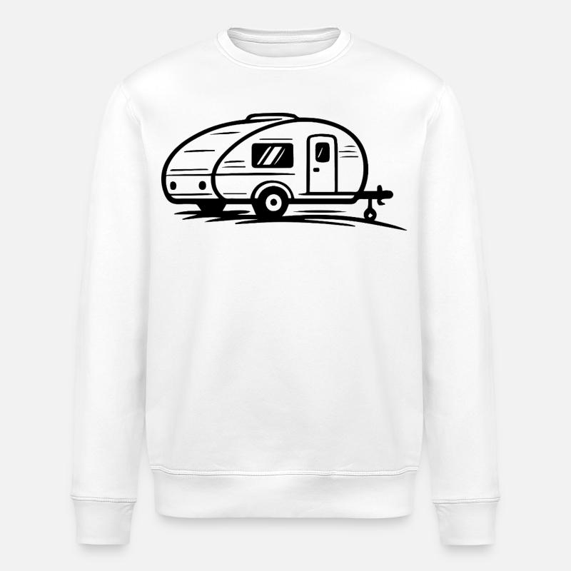 Camping Anhänger - Stanley/Stella Unisex Bio-Sweatshirt ROLLER - Weiß