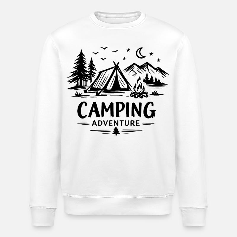 Camping Adventure - Stanley/Stella ROLLER Unisex Organic Sweatshirt - white