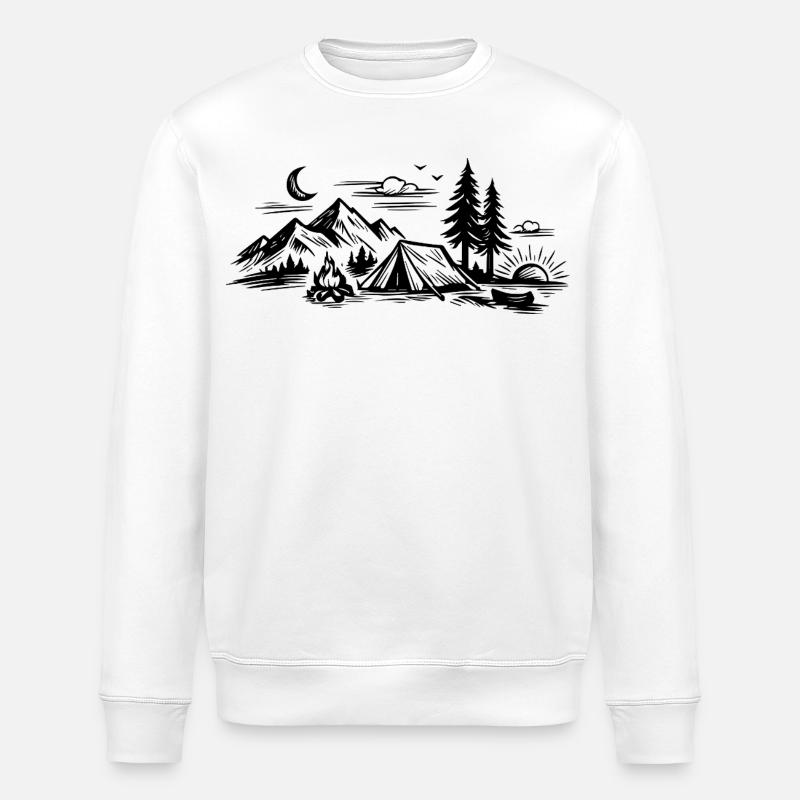 Camping Tent - Stanley/Stella ROLLER Unisex Organic Sweatshirt - white