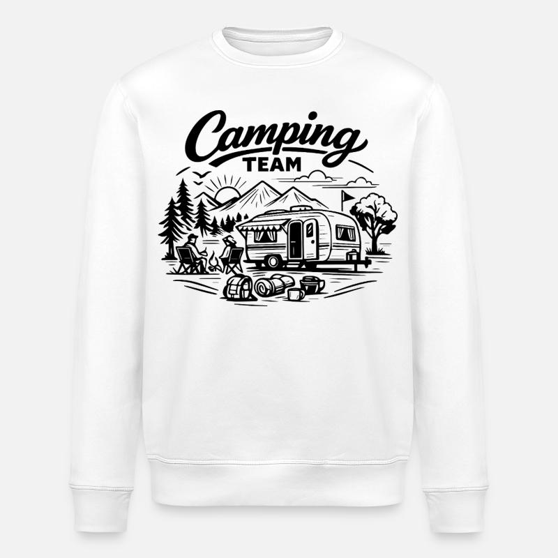 Camping Team Wagon - Stanley/Stella ROLLER Unisex Organic Sweatshirt - white