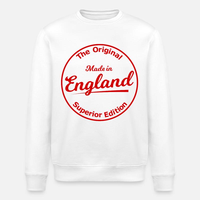 Original England Stempel Rot - Stanley/Stella Unisex Bio-Sweatshirt ROLLER - Weiß