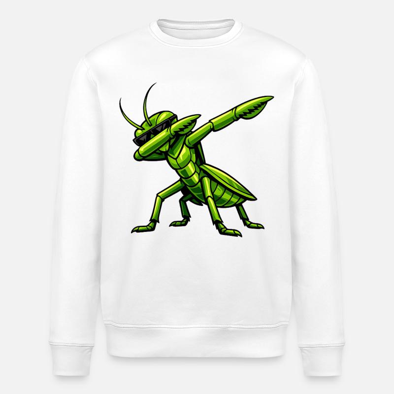 Dabbing Gottesanbeterin - Stanley/Stella Unisex Bio-Sweatshirt ROLLER - Weiß