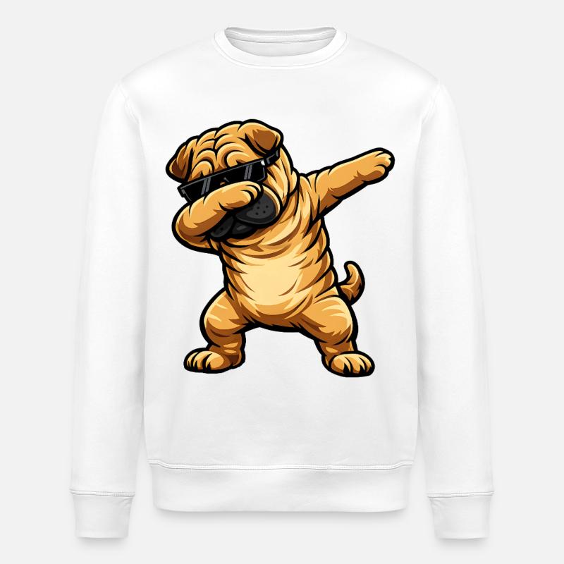 Tabbing Shar Pei - Sweat bio ROLLER Stanley/Stella Unisexe - blanc