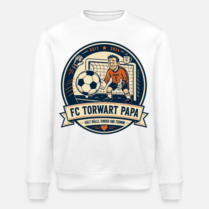 FC Torwart Papa - Stanley/Stella Unisex Bio-Sweatshirt ROLLER - Weiß