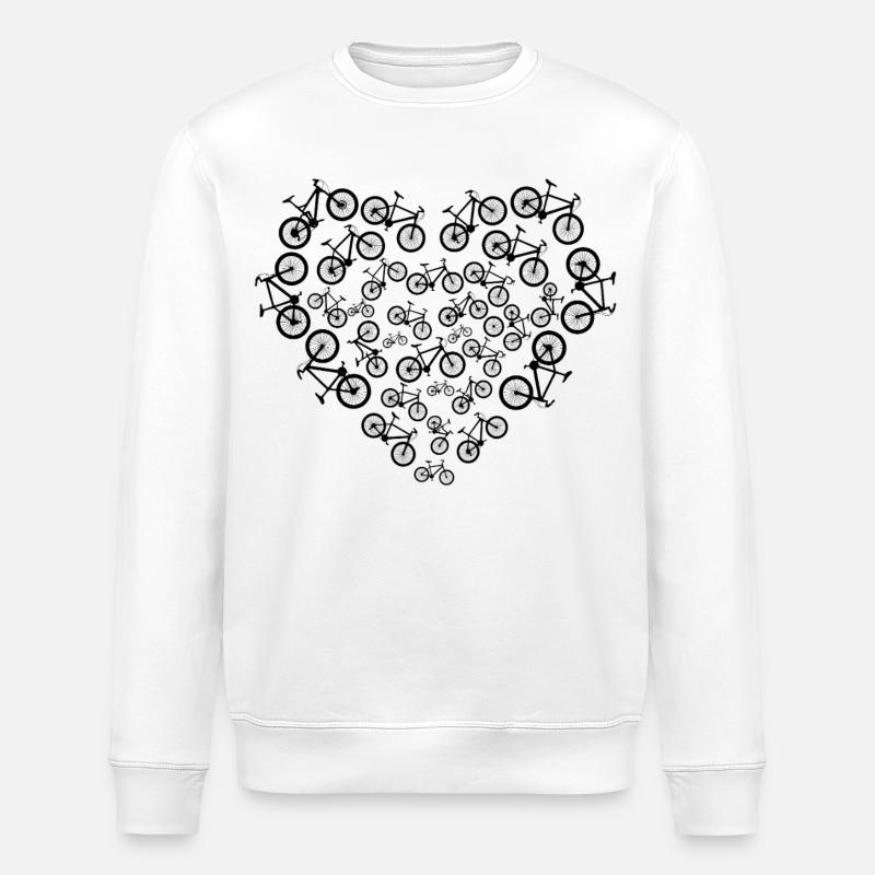 Fahrrad Herz – Radfahrer mit Herzblut - Stanley/Stella Unisex Bio-Sweatshirt ROLLER - Weiß